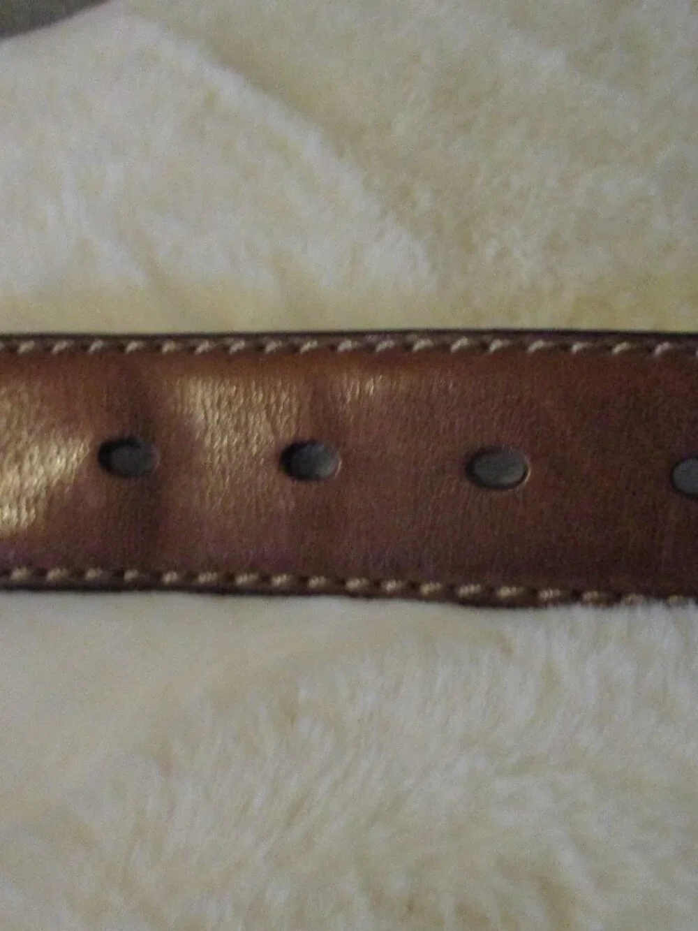 Fossil belt  Brown Leather top stitch 38